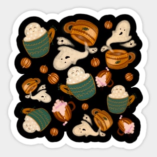 Halloween autumn print in children's drawing style Sticker